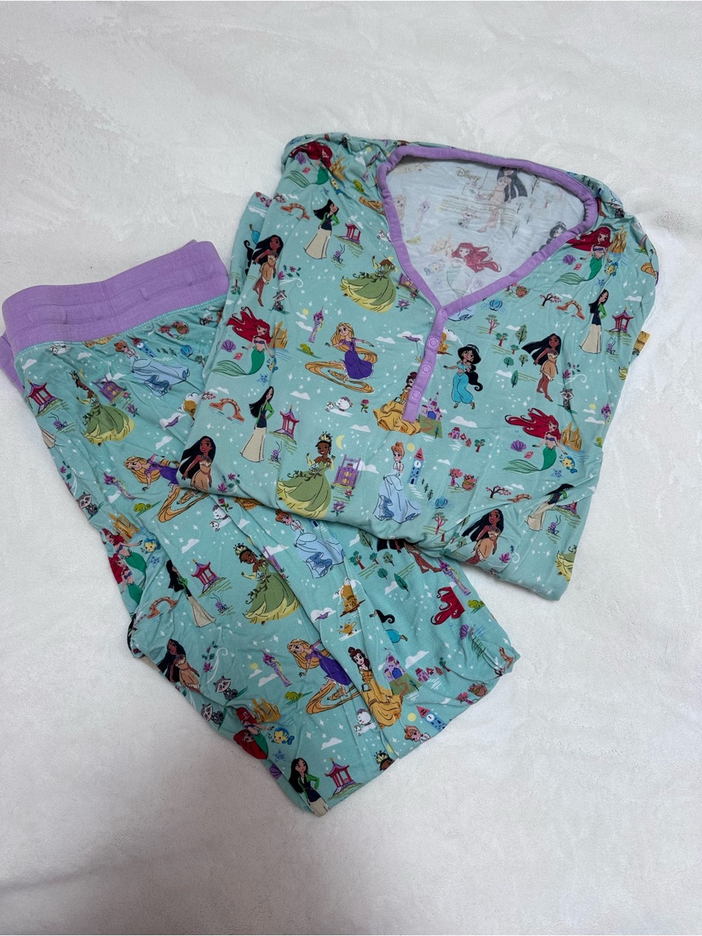Little Sleepies Disney Princess Lunaluxe Bamboo Pajama Set Women’s Large - Picture 4 of 4